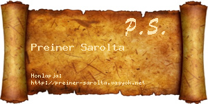 Preiner Sarolta névjegykártya